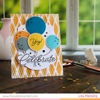 This Calls For Confetti Diamond Trellis Embossing Folder And Diamond Stencil Set balloons