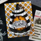 This Calls For Confetti Diamond Trellis Embossing Folder And Diamond Stencil Set pumpkin