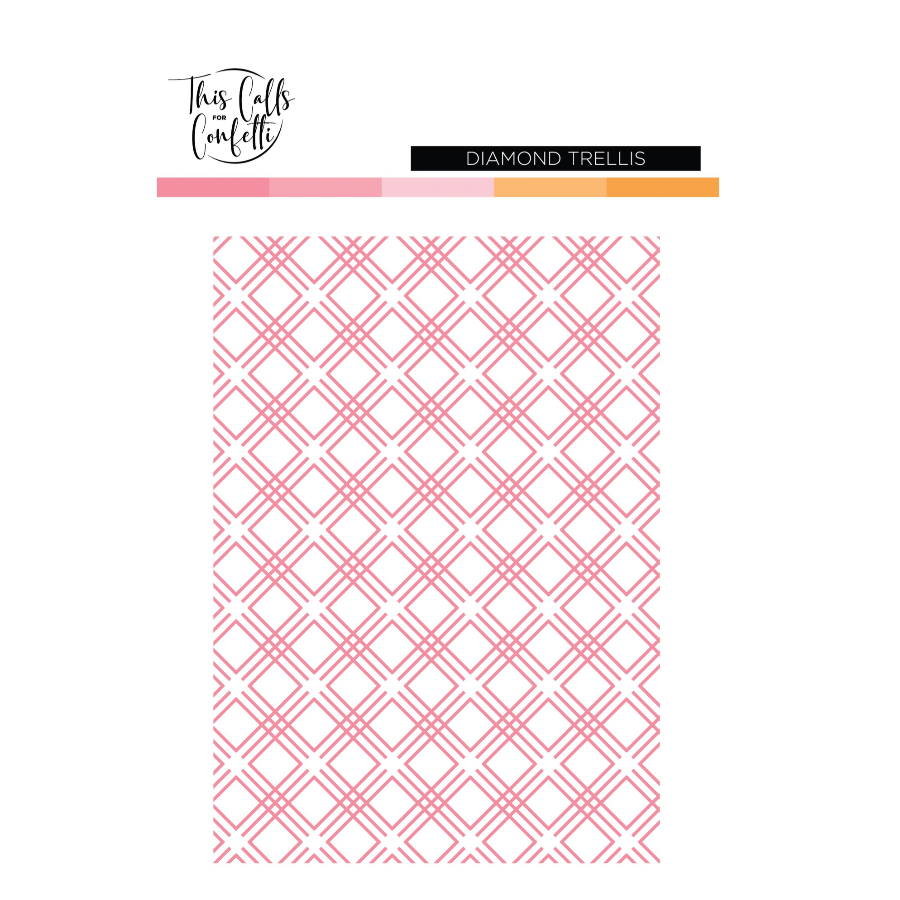 This Calls For Confetti Diamond Trellis Embossing Folder image 1