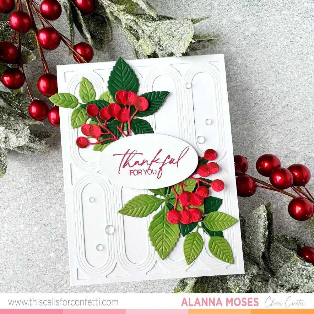 This Calls For Confetti Elongated Ovals A2 Cover Plate Die greenery