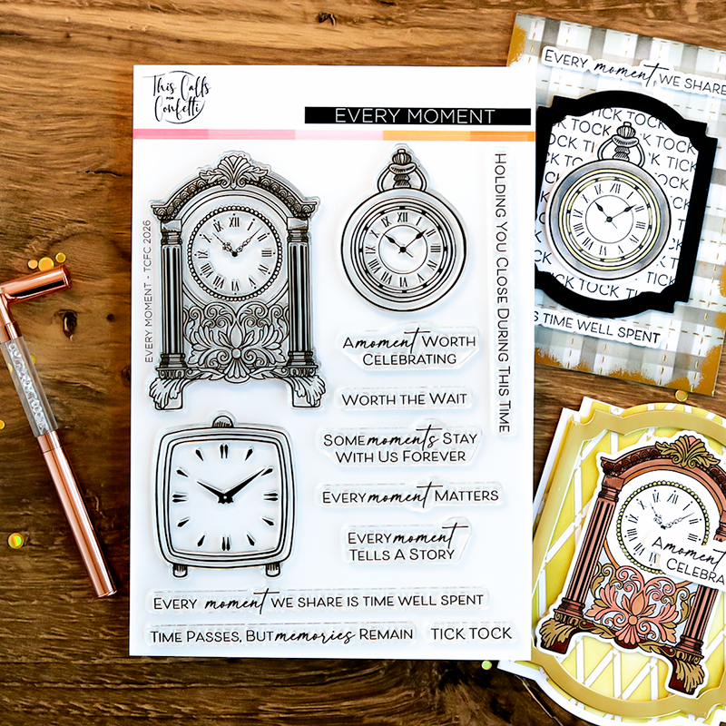 This Calls For Confetti Every Moment Clear Stamp and Die Set image 1