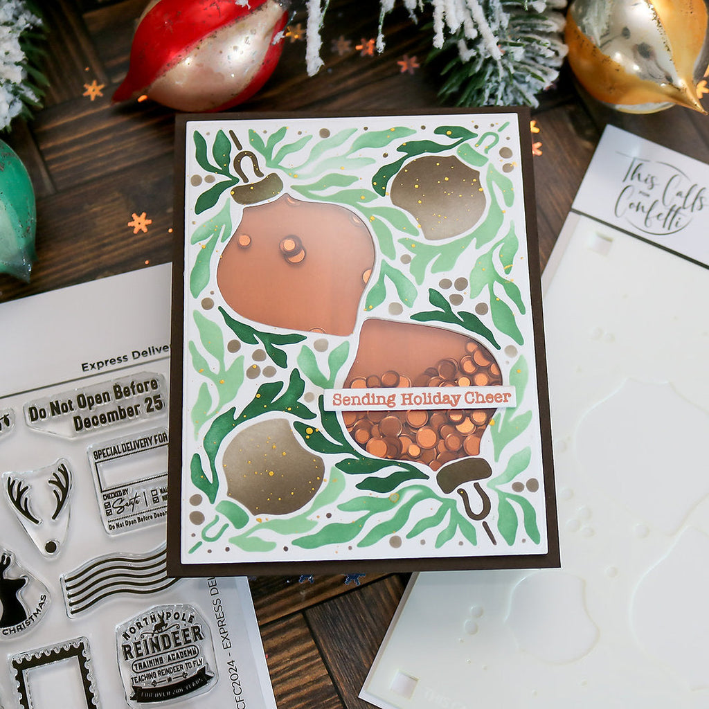 This Calls For Confetti Express Delivery Clear Stamps shaker card