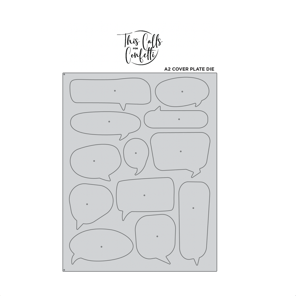 This Calls For Confetti Fall Chatter Clear Stamp and Chatty A2 Cover Plate Die Set product image 2