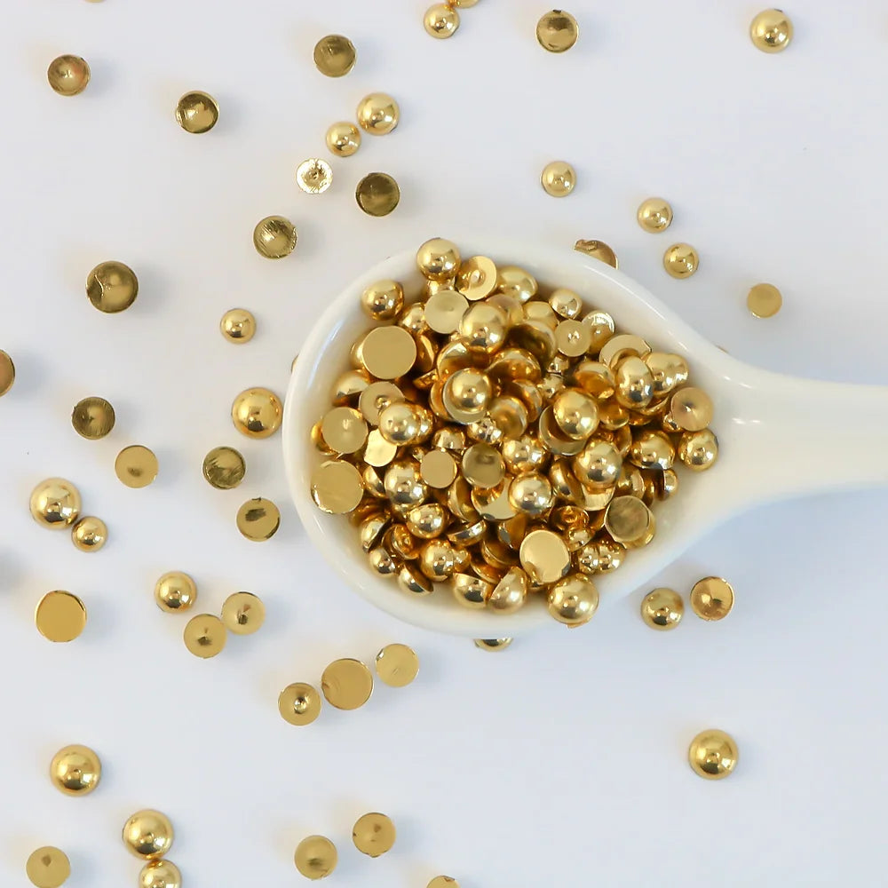 This Calls For Confetti Gold Flatback Beads