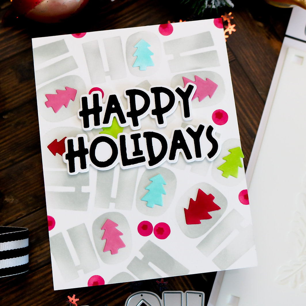This Calls For Confetti Happy Holidays Words Dies trees