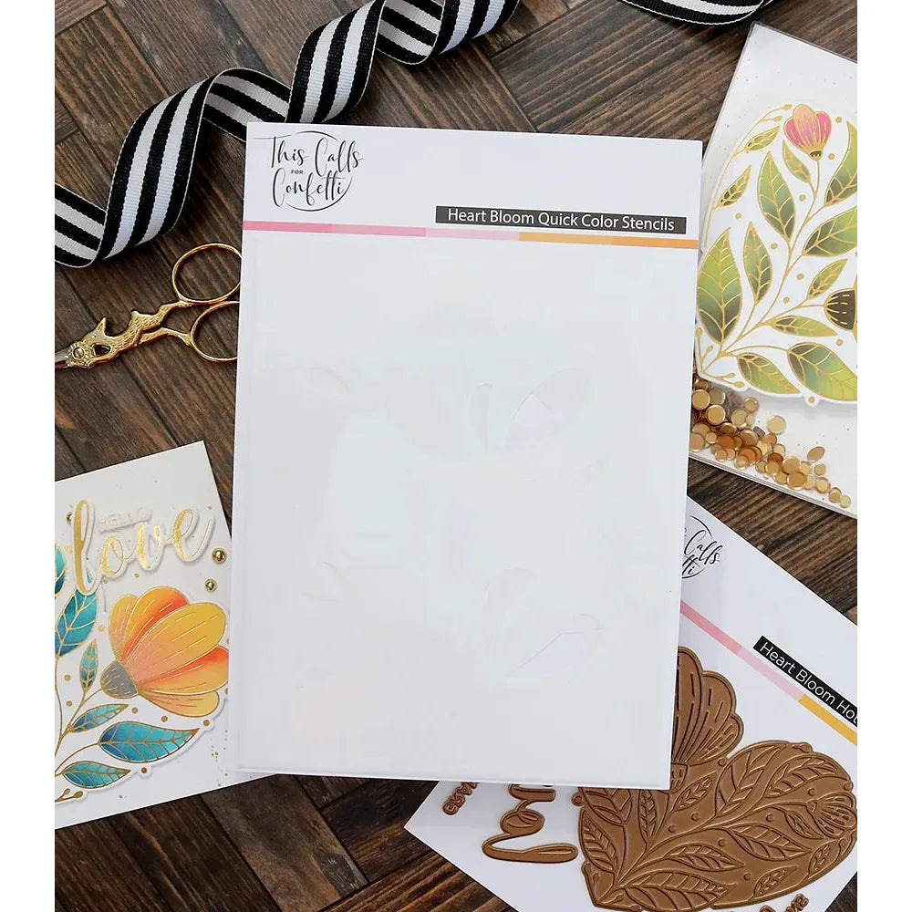 This Calls For Confetti Heart Bloom Hot Foil Plate Coordinating Die and Stencil Set product image 5