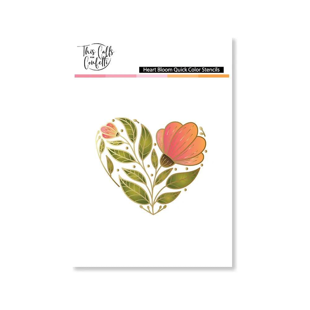 This Calls For Confetti Heart Bloom Quick Color Stencils product image 1