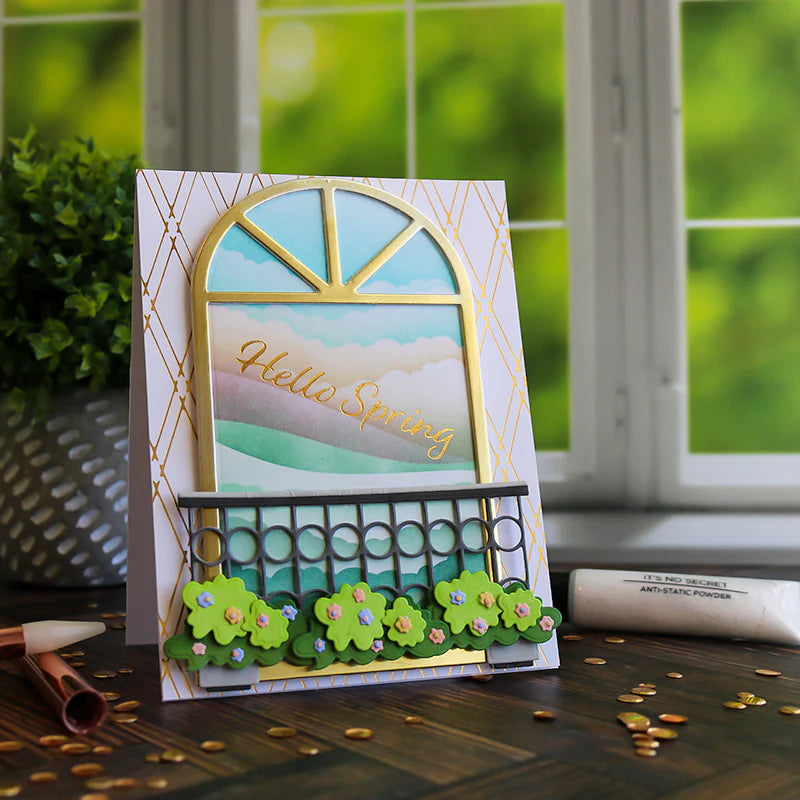 This Calls For Confetti Lattice Luxe Foil Plate hello spring
