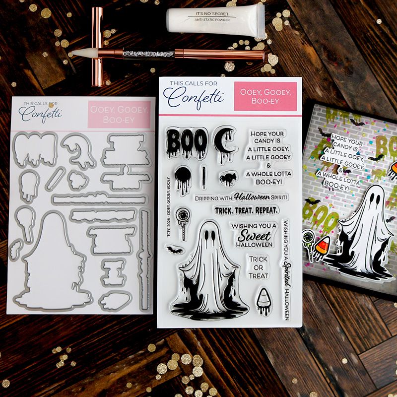 This Calls For Confetti Ooey, Gooey, Boo-ey Clear Stamp and Die Set