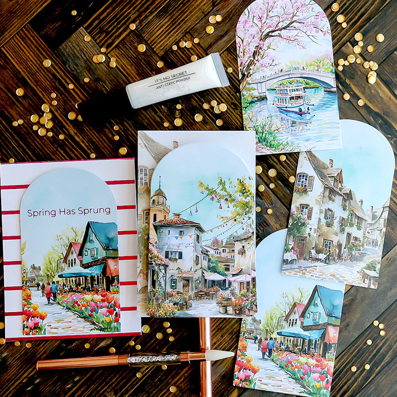 This Calls For Confetti Petals and Pathways Ephemera Pack colorful houses