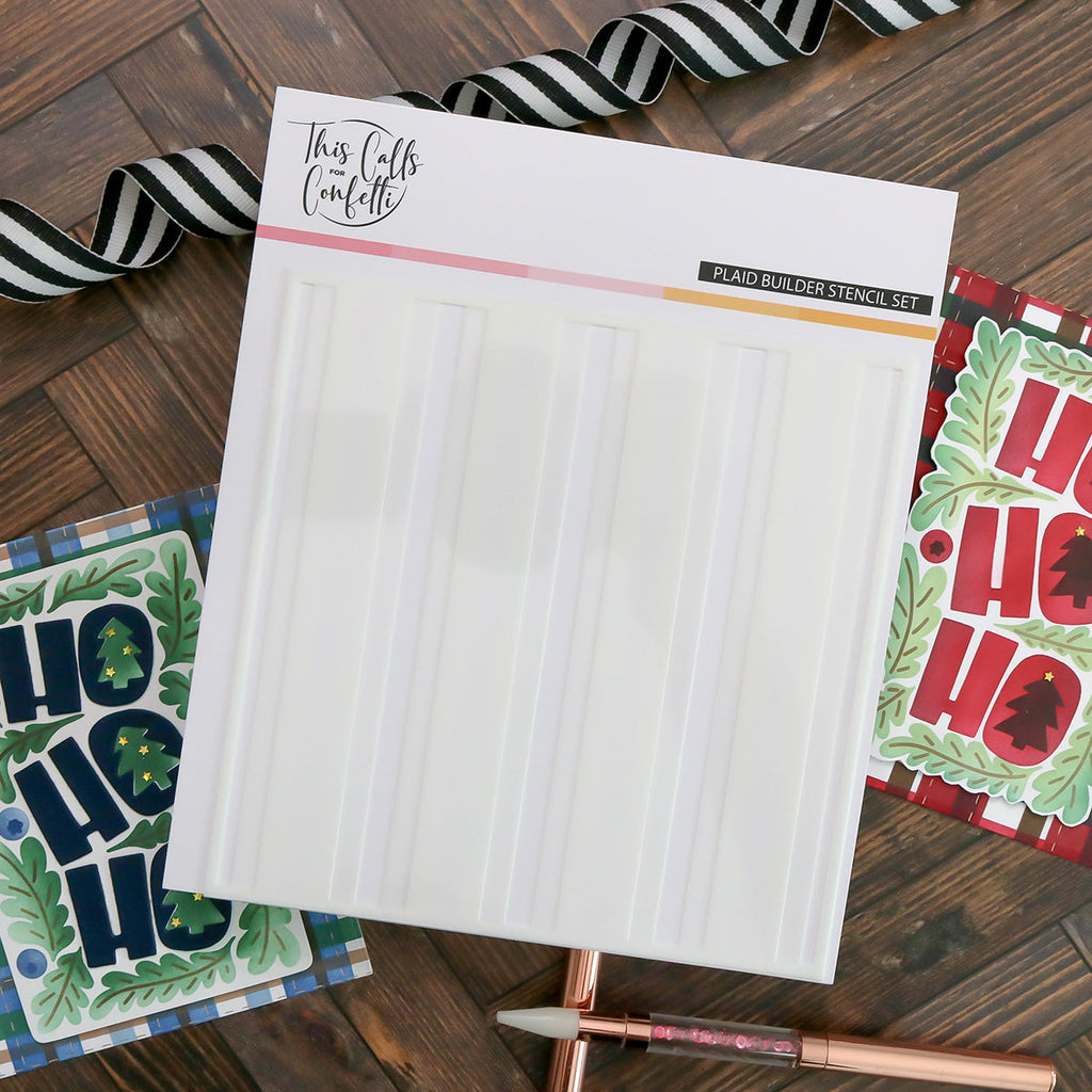 This Calls For Confetti Plaid Builder Stencils