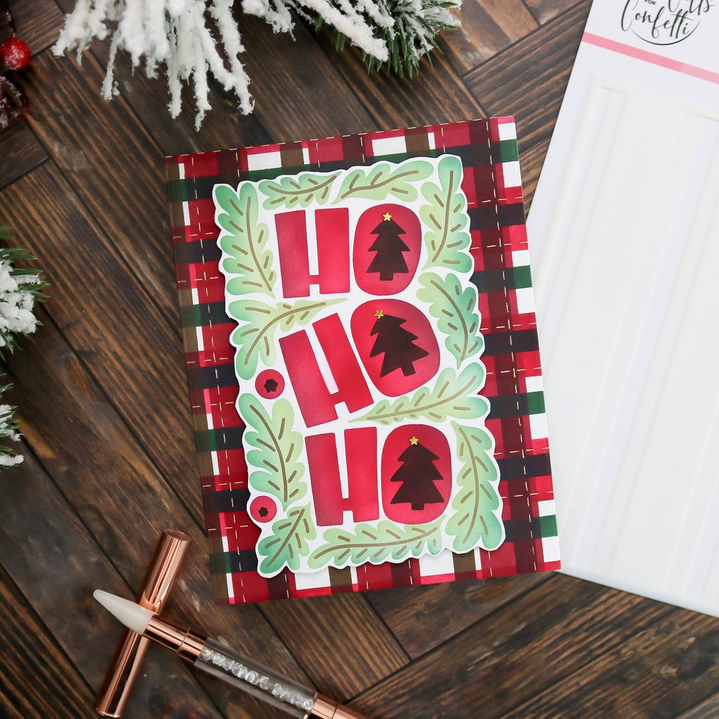 This Calls For Confetti Plaid Texture Die greenery