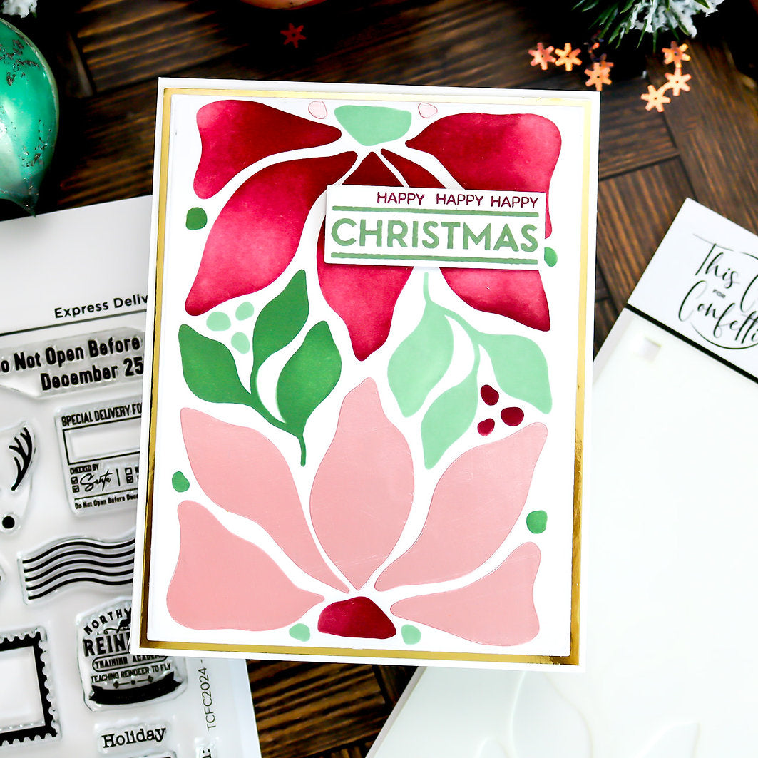 This Calls For Confetti Pretty Petals Layering Stencils happy christmas