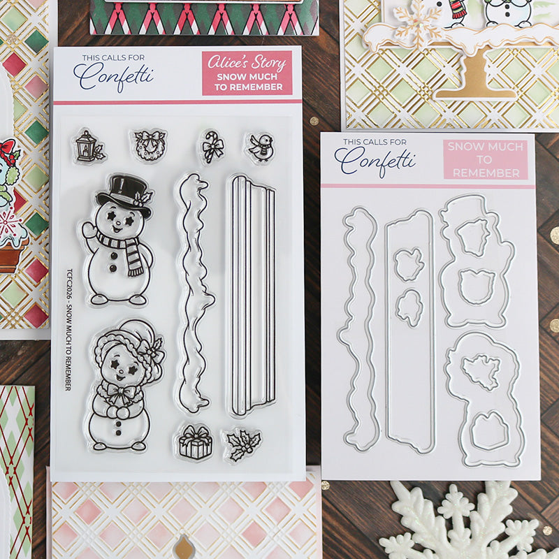 This Calls  For Confetti Snow Much To Remember Clear Stamp and Die Set