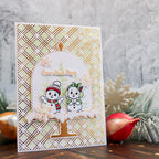 This Calls For Confetti Snow Much To Say Clear Stamps snow much magic gold patterned background card