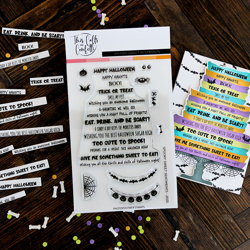 This Calls For Confetti Spooky Sweet Sentiments Clear Stamps