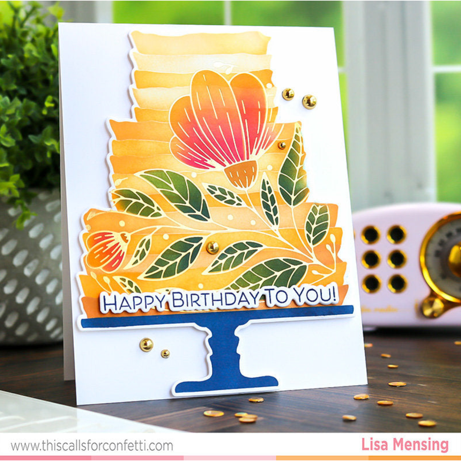 This Calls For Confetti Spooky Sweet Sentiments Stamps and Three Tier Cake Stencils and Die Set birthday