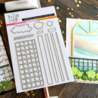 This Calls For Confetti Spring Balcony and Windowscapes 1 Stencil and Die Set image 1