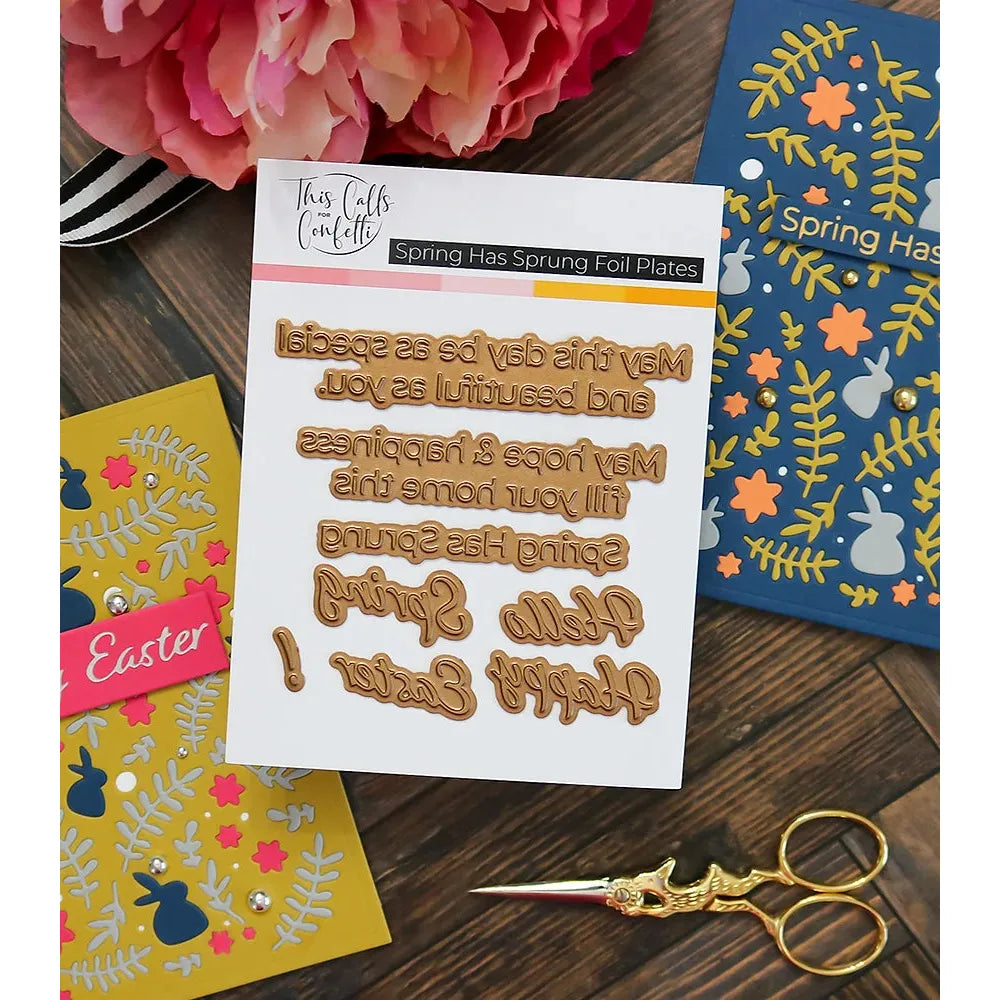 This Calls For Confetti Spring Has Sprung Hot Foil Plates