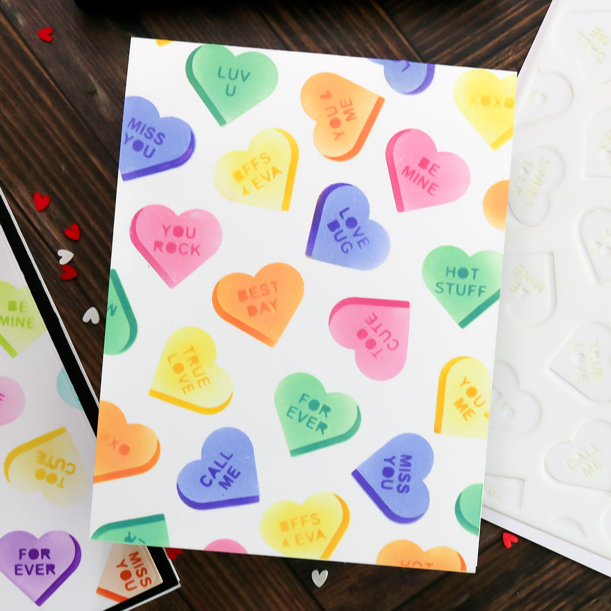 This Calls For Confetti Sweet Talk Layering Stencils conversation hearts