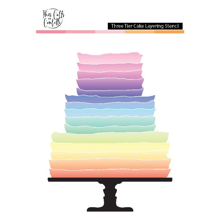 This Calls For Confetti Three Tier Cake Layering Stencils and Outline Die Set product image 