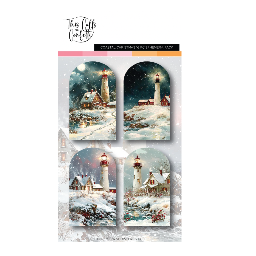 This Calls For Confetti Windowscapes Coastal Christmas Ephemera Pack