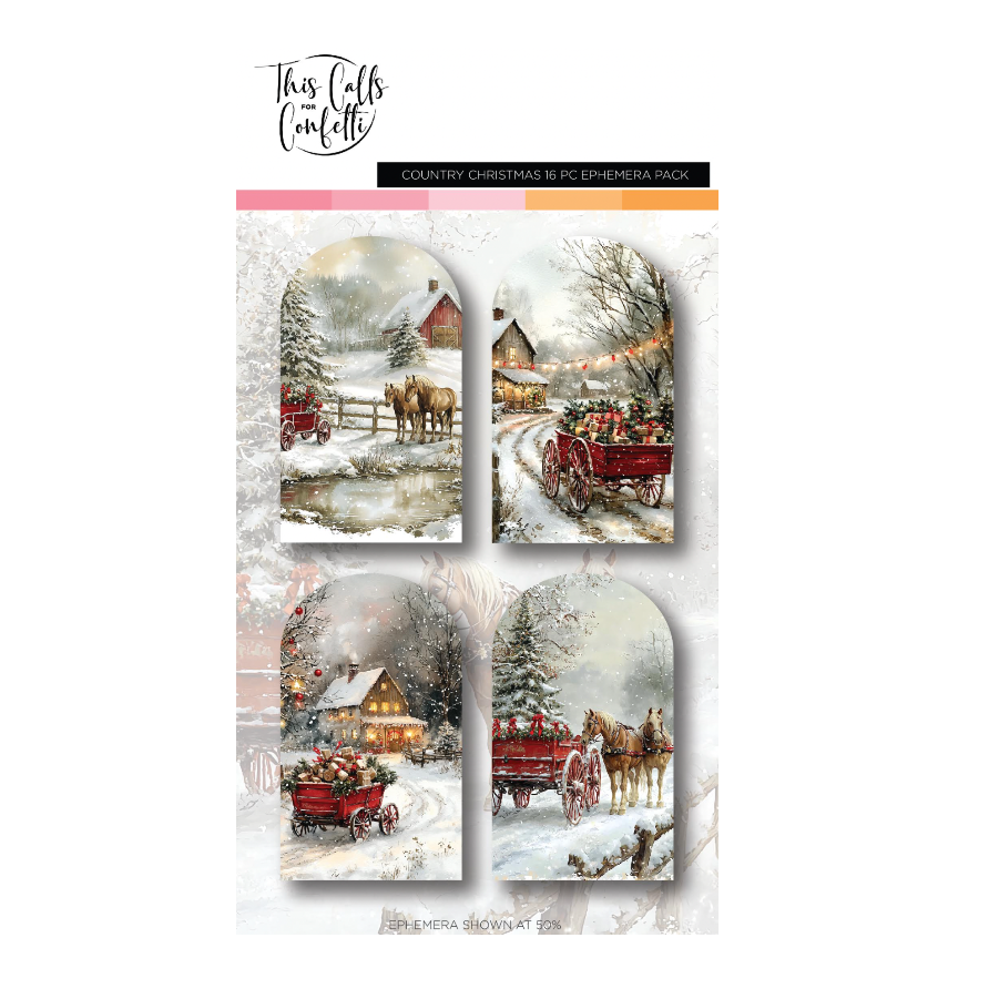 This Calls For Confetti Windowscapes Country Christmas Ephemera Pack