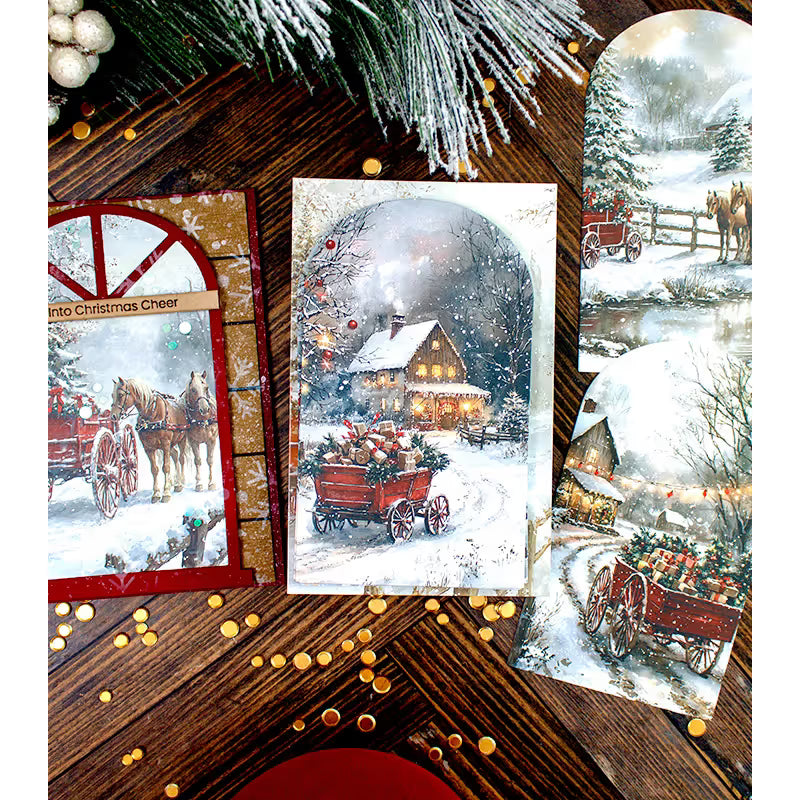 This Calls For Confetti Windowscapes Country Christmas Ephemera Pack wagons