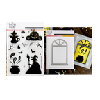 This Calls For Confetti Windowscapes Halloween Clear Stamp Die and Stencil Set