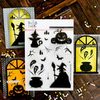 This Calls For Confetti Windowscapes Halloween Clear Stamp Die and Stencil Set image 1