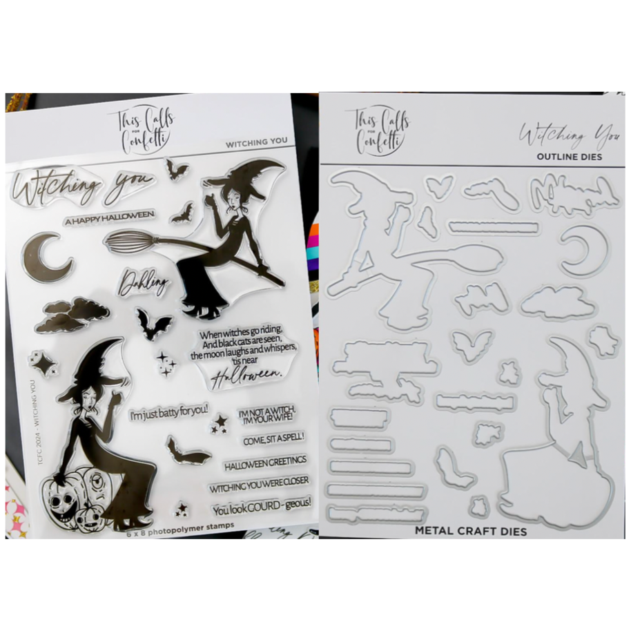 This Calls For Confetti Witching You Clear Stamp and Die Set