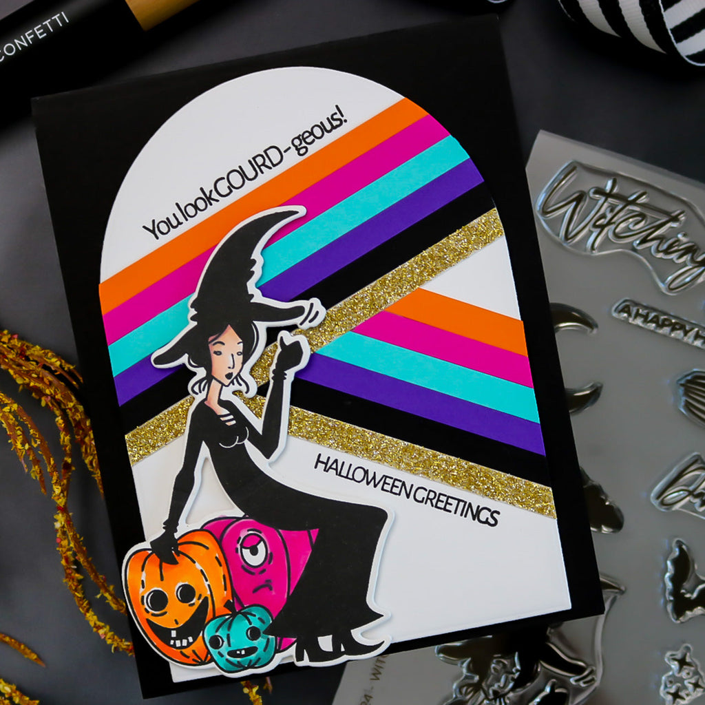 This Calls For Confetti Witching You Clear Stamps stripes