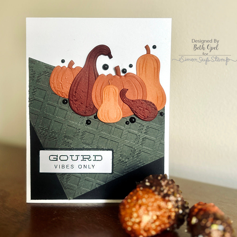 Simon Says Stamp Embossing Folder Thread Plaid sf444 Stamptember Fall Card 