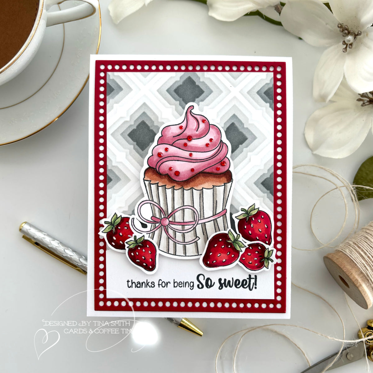 Simon Says Stamp Stencils Tiled Art 1020mt Be Bold Thanks Card | color-code:ALT03