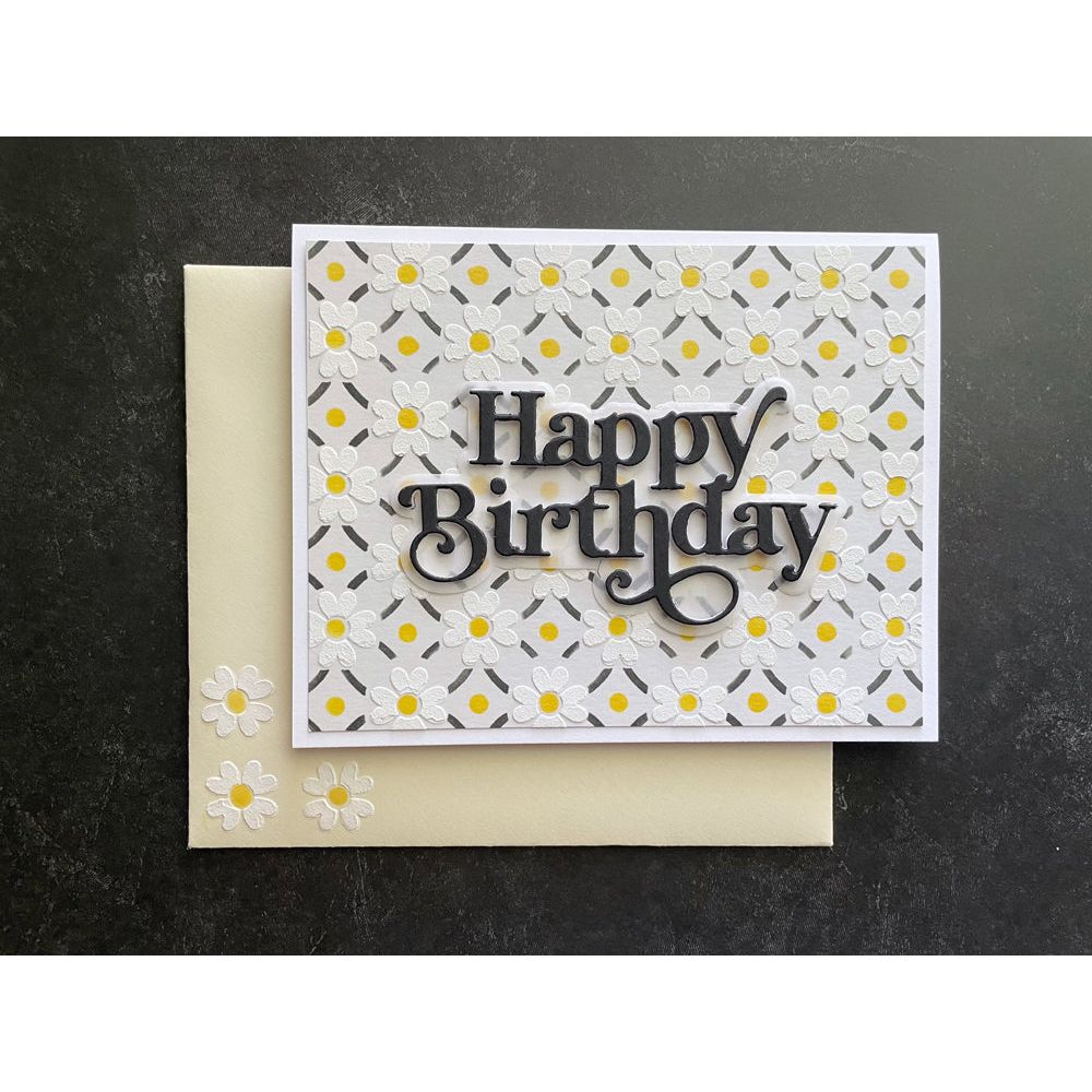 Simon Says Stamp Stencils Tiled Posy 1019st Celebrate Birthday Card | color-code:ALT05
