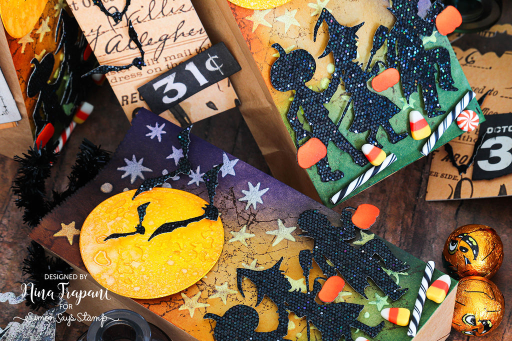 Tim Holtz Distress Flickering Candle Mica Stain Ranger Halloween Treat Bags | color-code:ALT03
