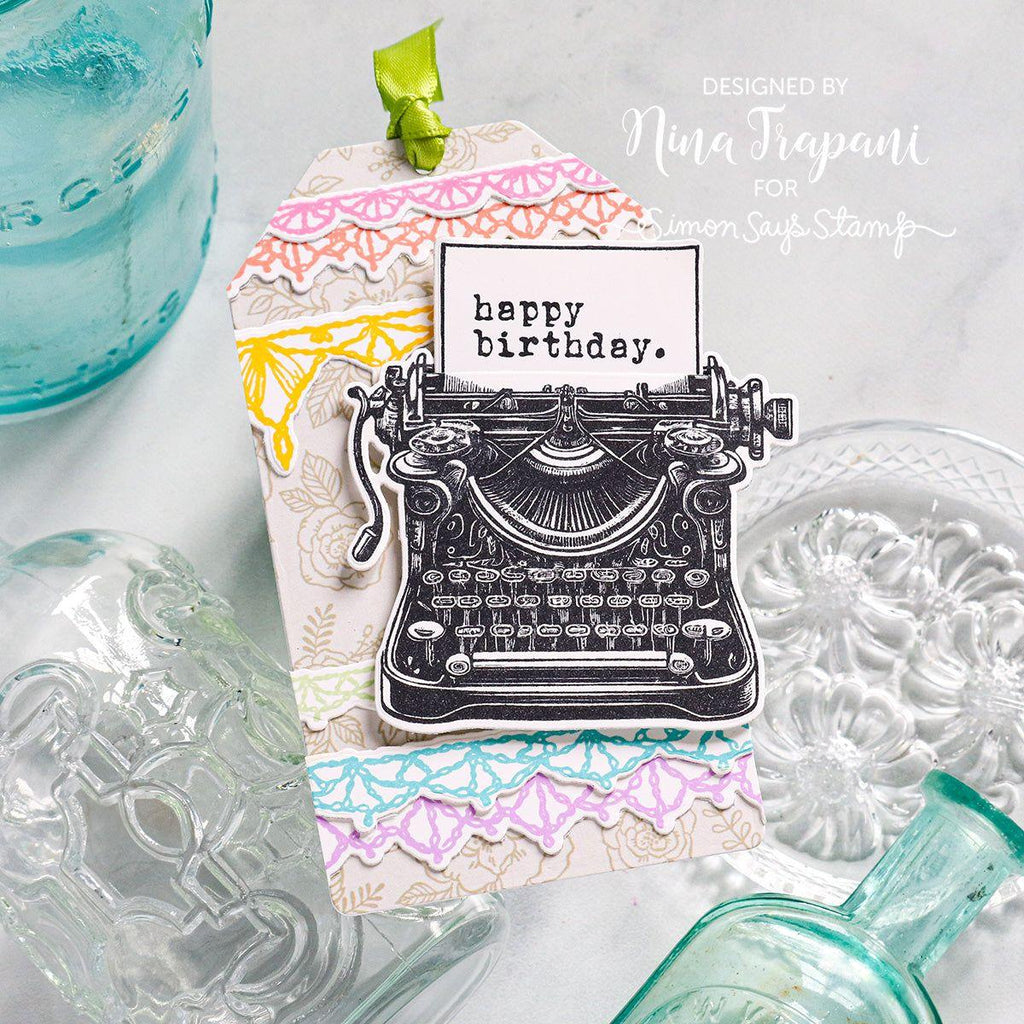 Tim Holtz Cling Rubber Stamps Curiosity Shop cms482 happy birthday