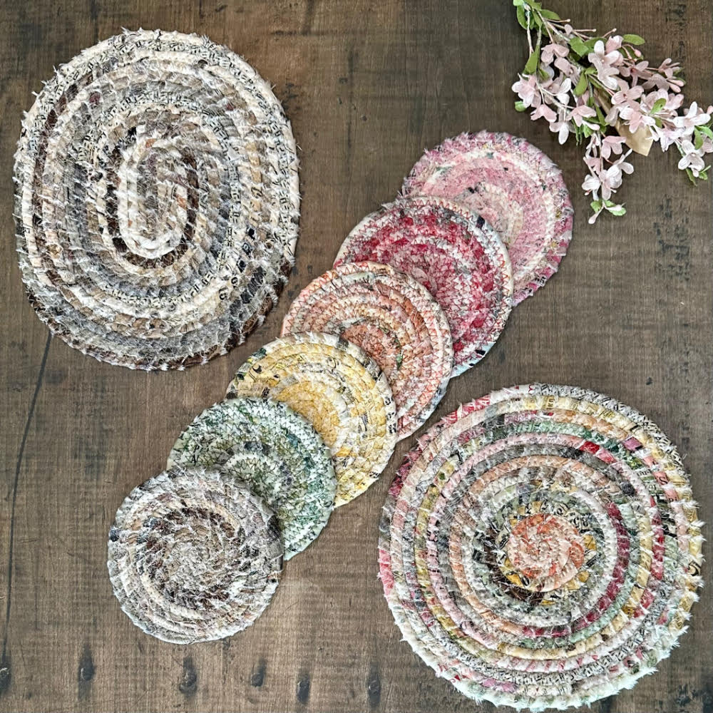 Tim holtz Coasters and trviets DIY Richele Christensen rainbow