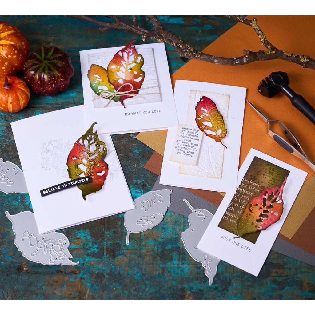 Tim Holtz Sizzix Leaf Fragments Thinlits Dies 665559 believe