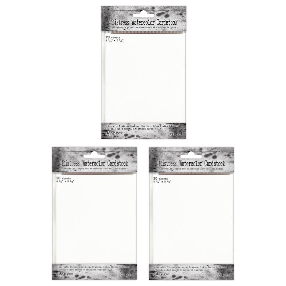 Tim Holtz 4.25 x 5.5 Distress Watercolor Cardstock 3 Pack Bundle
