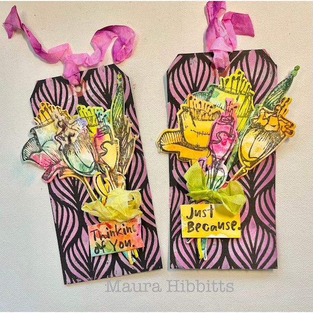Tim Holtz Abstract Florals Stamps with Simon Says Stamp Dies Bundle setaf24 just because