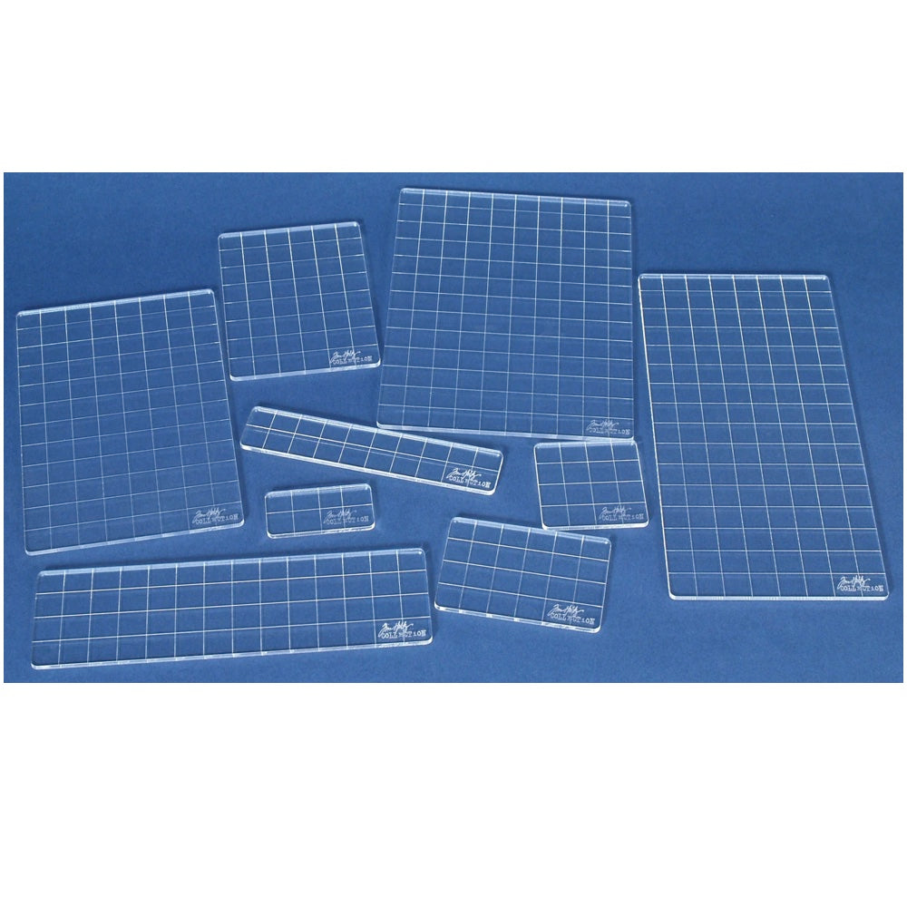 Tim Holtz Acrylic Grid Blocks Set thgbxl contents in package