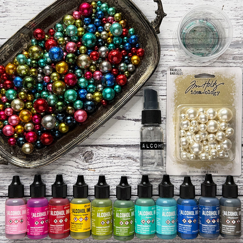 Tim Holtz Alcohol Ink Set Of 15 Ranger Christmas Baubles | color-code:ALT10