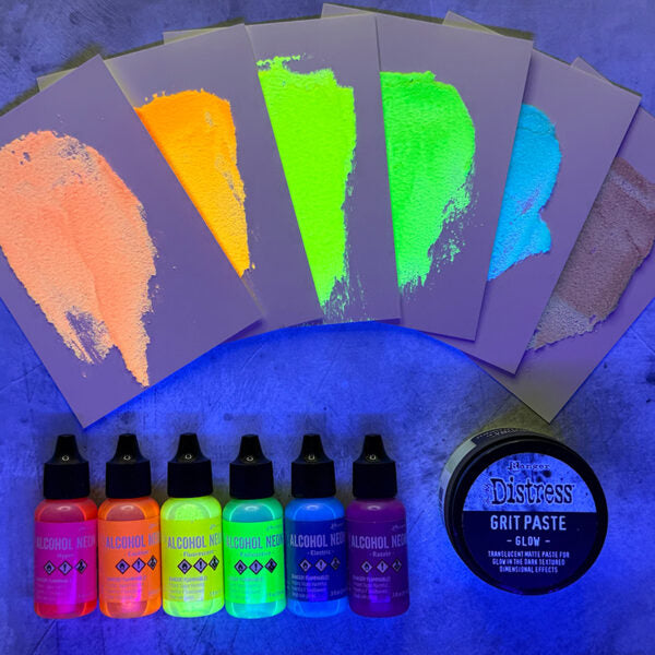 Tim Holtz Alcohol Neon Hyper Ranger tan91783 Glow Swatches | color-code:ALT07