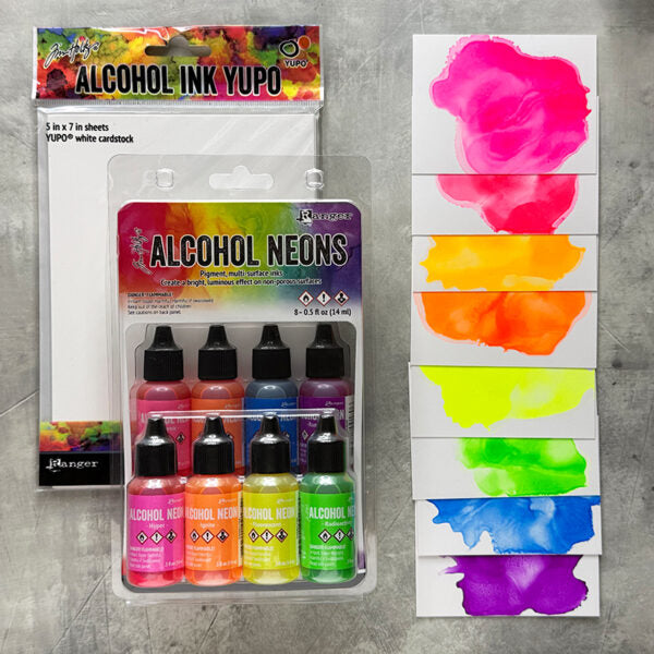 Tim Holtz Alcohol Neons 8 Pack Ranger tak91820 Color Swatches | color-code:ALT01