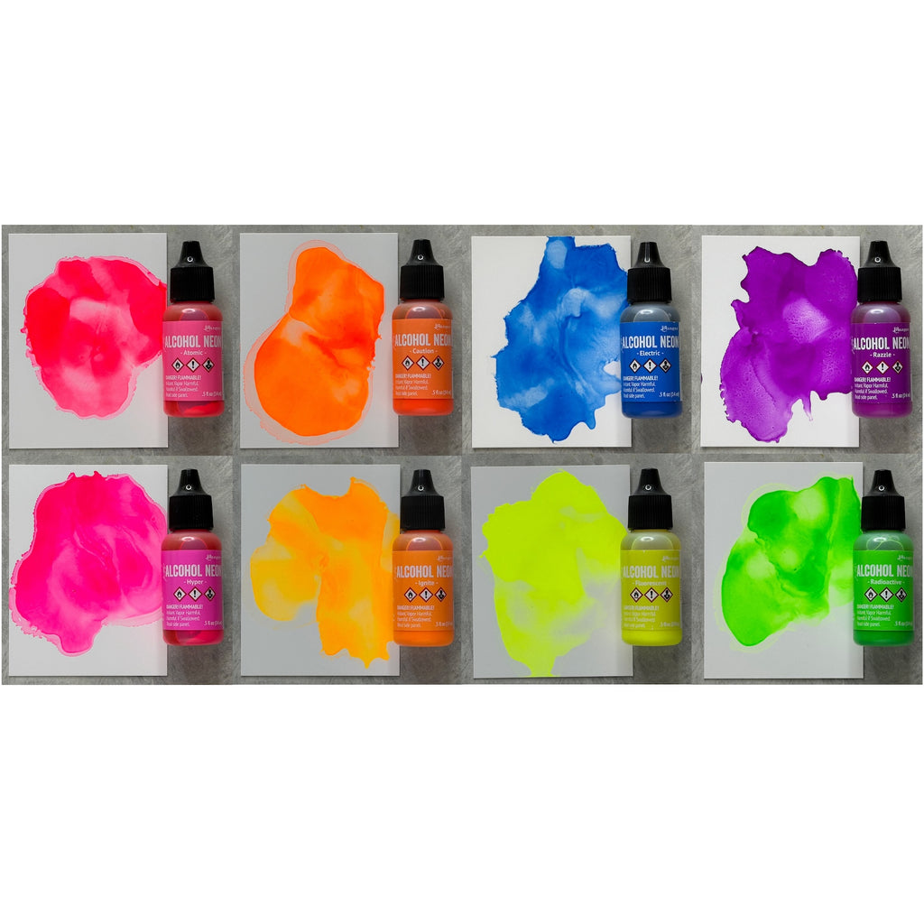 Tim Holtz Alcohol Neons 8 Pack Ranger tak91820 Swatches