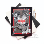 Tim Holtz Anatomy Chart Stamps with Simon Says Stamp Dies Bundle setac26 Susan R. Opel Chill Vibes Card