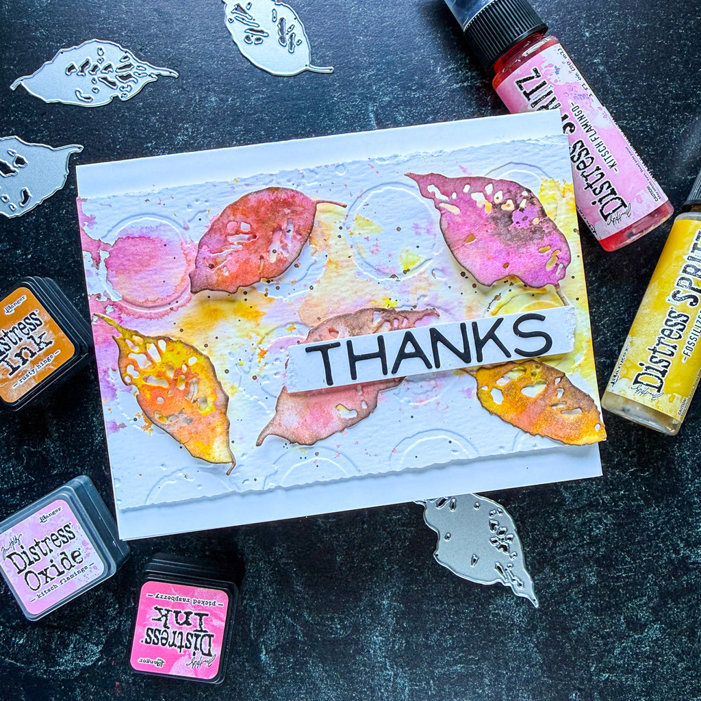 Tim Holtz Antique Linen Distress Spritz tdu86222 Fall Themed Card | color-code:ALT10