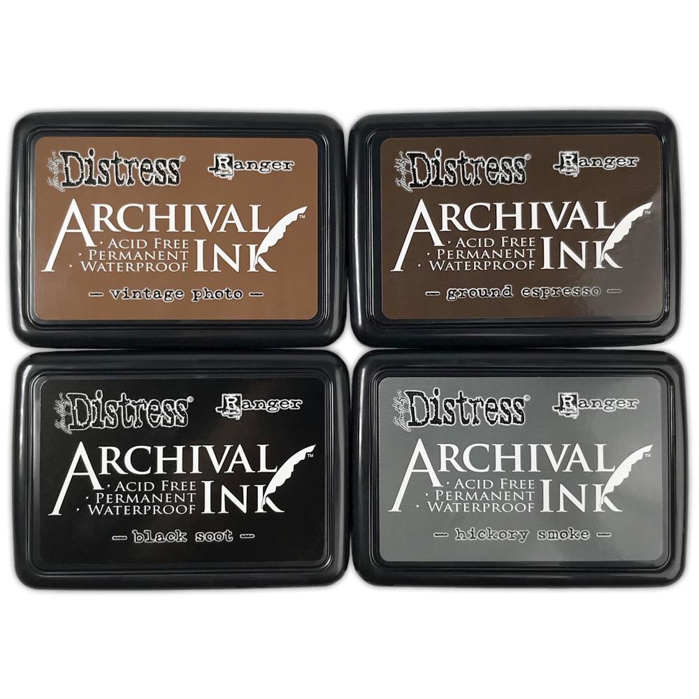 Tim Holtz Basics Distress Archival Ink 4 Pack Ranger ampk77947