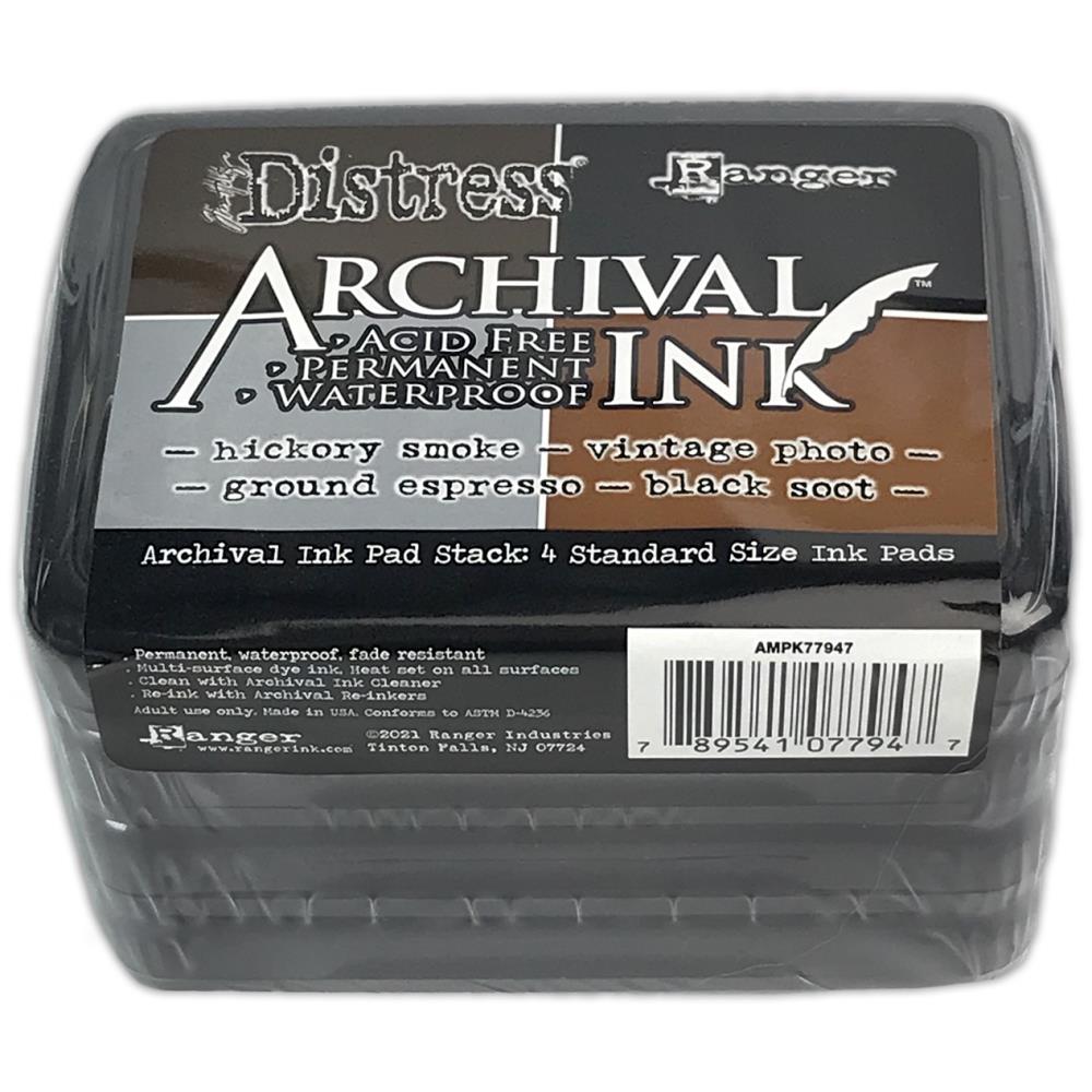 Tim Holtz Basics Distress Archival Ink 4 Pack Ranger ampk77947 Product View